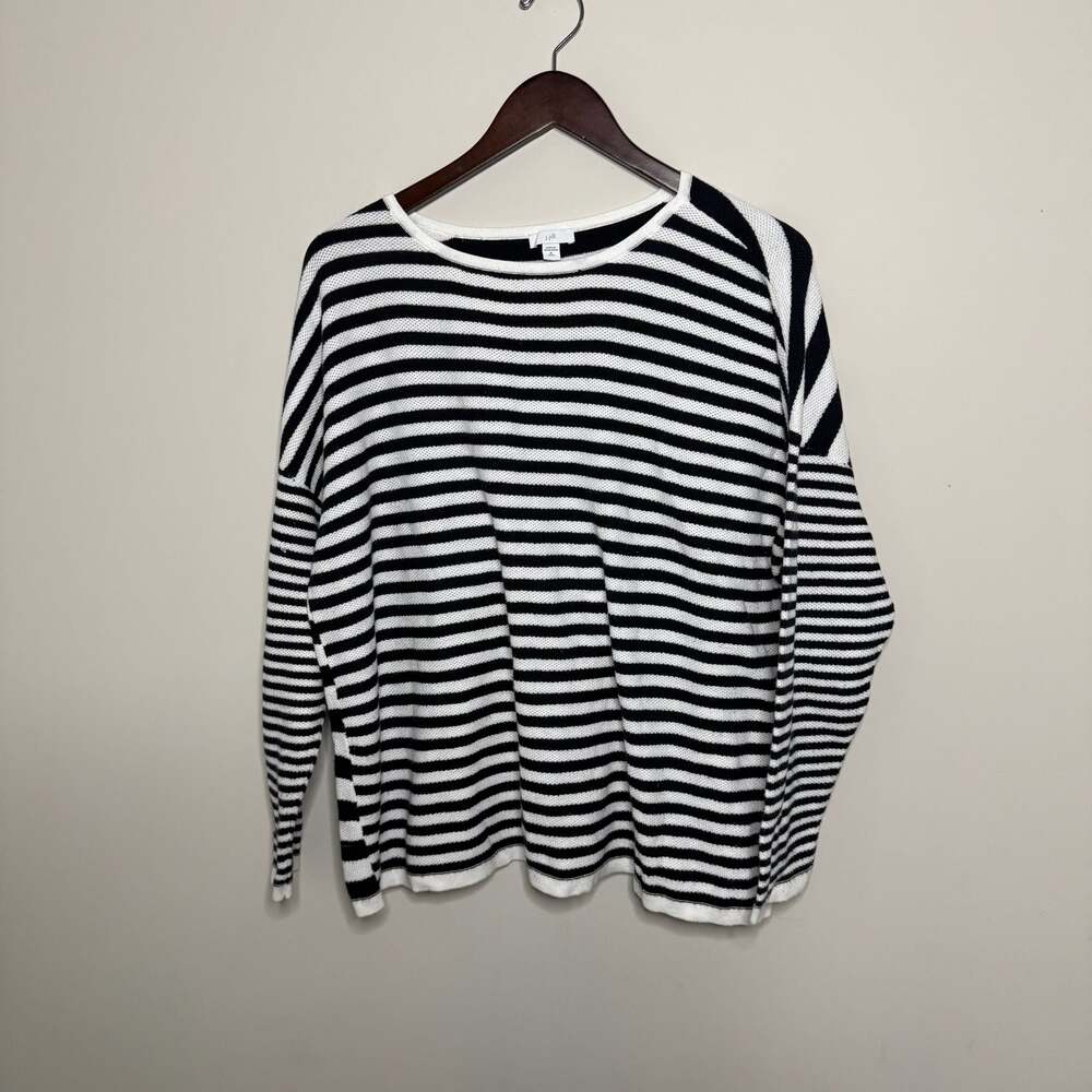 J.Jill Striped Textured Knit Sweater XL Petite